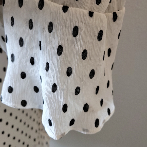 Parker Cold Shoulder Ivory Black Blouse - Picture 11 of 12